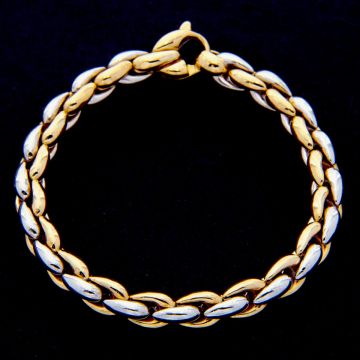 Modernes Bicolor-Armband in 750er Gold