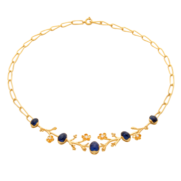 Romantisches Collier mit Saphiren und Brillanten in 750er Gold