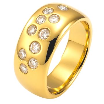 Prachtvoller Damenring in 585er Gold mit 10 Brillanten