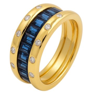 Damenring mit Saphiren und Brillanten