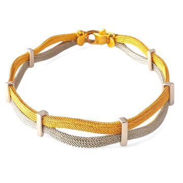 Attraktives Bicolour Armband in 750er Gold