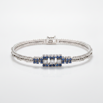 Anmutiges Vintage Armband mit Saphiren und Brillanten