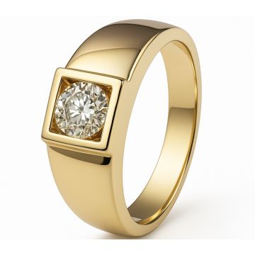 Herren-Brillantring mit Solitär von 1,12 ct. in 585er Gold