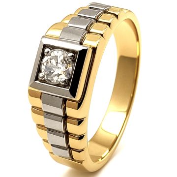 Herrenring in 585er Gold mit Brillant