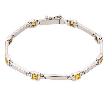 Elegantes Armband in Weißgold mit Citrinen