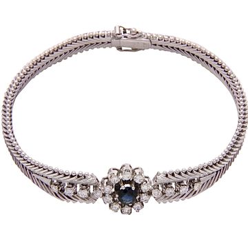 Traumhaftes Vintage Armband mit Saphir und Brillanten