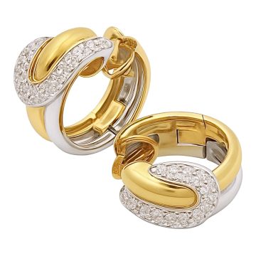 Traumhafte brillantbesetzte Creolen in 585er Bicolour Gold