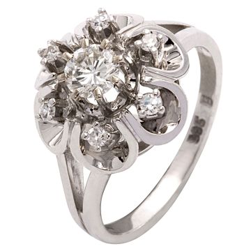 Exklusiver Weißgoldring mit Brillanten