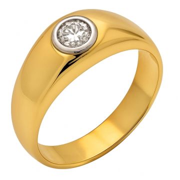Massiver Unisex Brillantring in 585er Gold