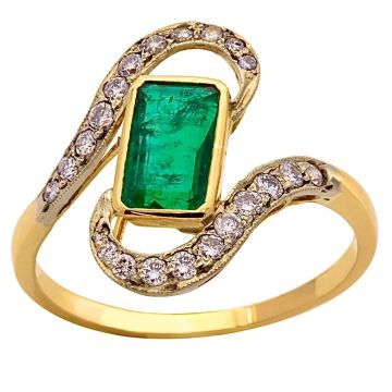 Traumhafter Smaragd-Brillantring in 750er Gold