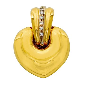 Großes Herz mit funkelnder Clipöse in 750er Gold