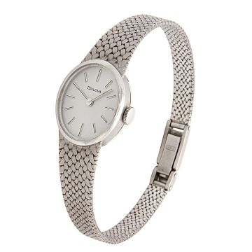Weißgoldene Damenuhr „Bulova“