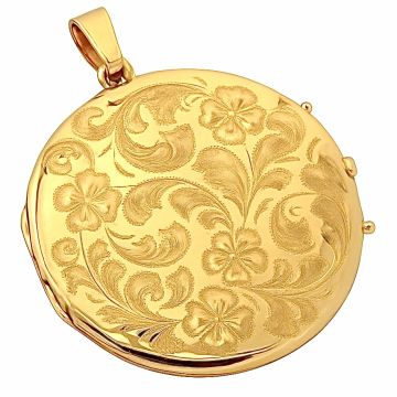 Florales Klappmedaillon in 585er Gelbgold