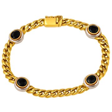 Massives Saphirarmband in 750er Gold