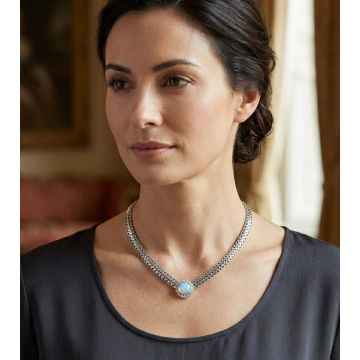 Traumhaftes, weißgoldenes Opal Collier
