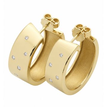 Brillantbesetztes Creolen in 585er Gold