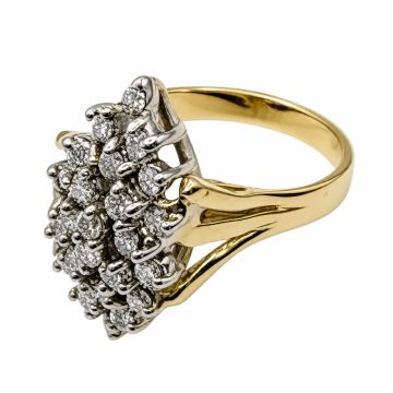 Damenring mit brillantbesetztem Ringkopf