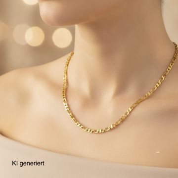 Hochglänzende Stegankerkette in 585er Gold