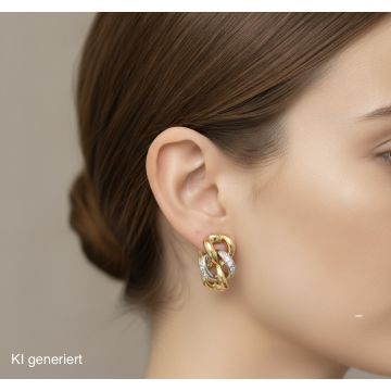 Diamantbesetzte Bicolour Ohrclips