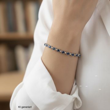 Märchenhaftes Weißgoldarmband mit Saphiren und Diamanten