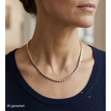 Bicolour Collier mit Brillanten