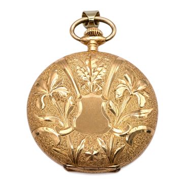 Hübsche Jugendstil Damen-Savonette um 1900 in 585er Gelbgold von SERAPH Watch Co