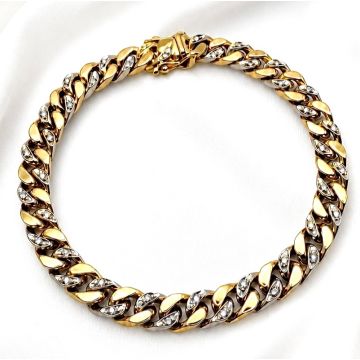 Flachpanzer Armband mit 40 Diamanten