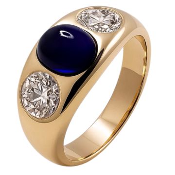 Luxuriöser Damenring mit Saphir und Brillanten