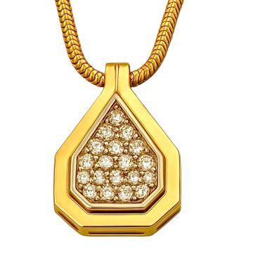 Funkelnder Brillantanhänger mit Schlangenkette