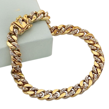 Flachpanzer Armband mit 40 Diamanten