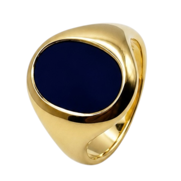 Damenring mit schwarz-blauen Lagenstein