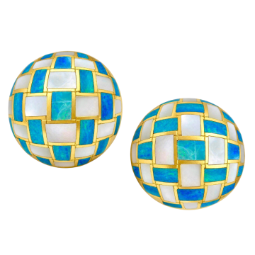 Mosaik-Ohrstecker von TIFFANY & CO. in 750er Gold