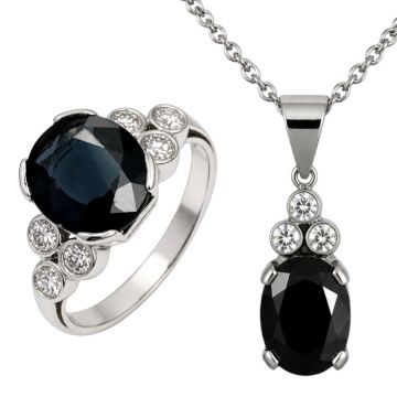 Wundervolles Schmuckset mit Saphiren und Brillanten