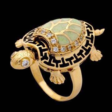 Ausgefallener Ring in Form einer Schildkröte – 585 Gold