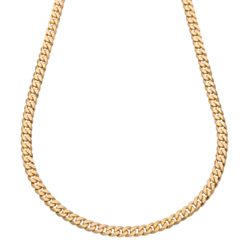 Massive Flachpanzerkette in 585er Gold, Unisex