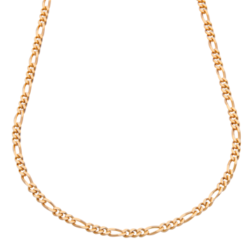 Figarokette in 585er Gold, Unisex, 90 cm lang
