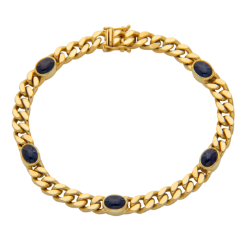 Klassisches Saphir-Panzerarmband in 585er Gold
