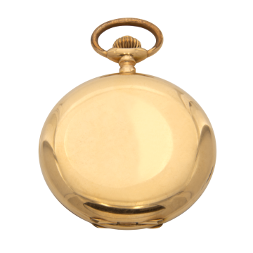 Elegante Savonette mit hochglanzpoliertem Gehäuse in 585er Gold um 1900