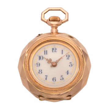 Dekorative Anhängeruhr um 1900/1910 in 585er Gold