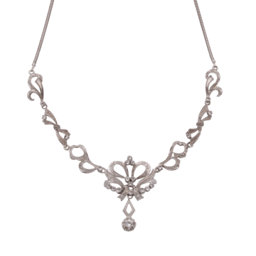 Bezauberndes Diamantcollier in 750er Weißgold, Vintage
