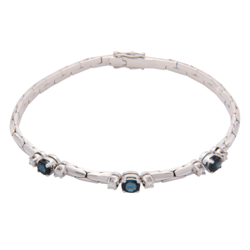 Weißgoldenes Armband mit Saphiren und Brillanten